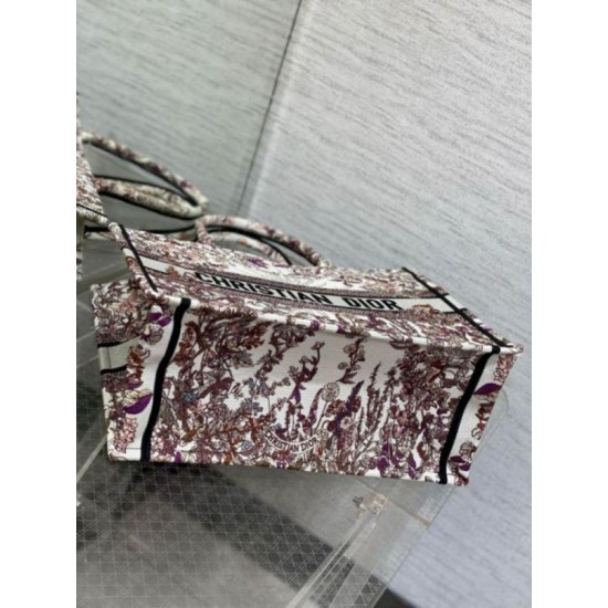Perfette Qualità Repliche Borsa tote media Dior Book Ricamo Dior 4 Saisons Hiver Soleil Imitazione