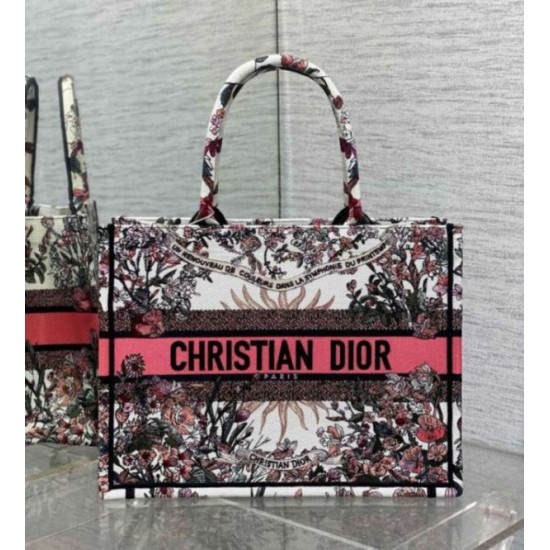 Migliore Repliche Borsa tote media Dior Book Ricamo Dior 4 Saisons Printemps Soleil Economiche Outlet Online