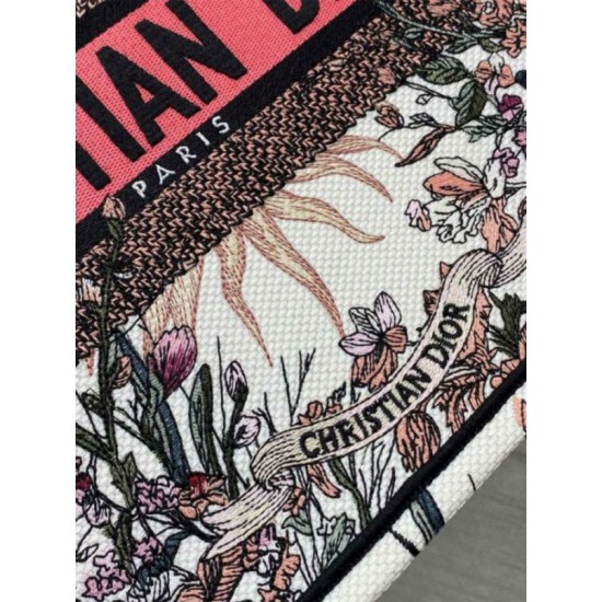 Migliore Repliche Borsa tote media Dior Book Ricamo Dior 4 Saisons Printemps Soleil Economiche Outlet Online