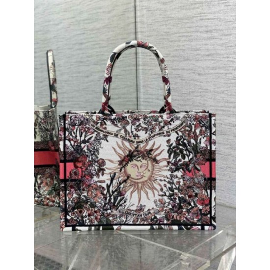 Migliore Repliche Borsa tote media Dior Book Ricamo Dior 4 Saisons Printemps Soleil Economiche Outlet Online
