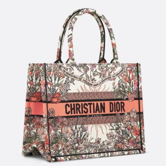Migliore Repliche Borsa tote media Dior Book Ricamo Dior 4 Saisons Printemps Soleil Economiche Outlet Online