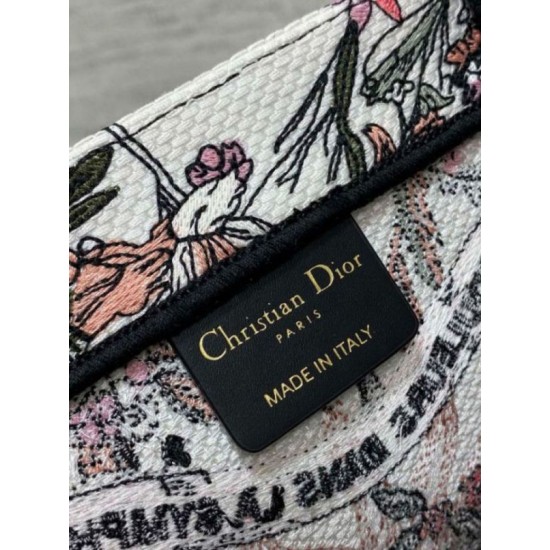 Migliore Repliche Borsa tote media Dior Book Ricamo Dior 4 Saisons Printemps Soleil Economiche Outlet Online