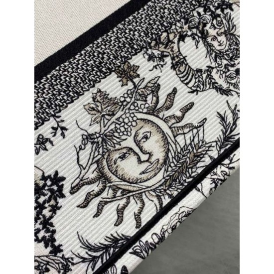 Replica perfetta Dior Medium Book Tote Bag Bianco Toile de Jouy Soleil Embroidery Imitazione Outlet Online