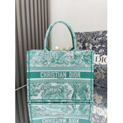 Migliore Repliche Borsa Dior media Dioriviera Book Tote Aquamarina Ricamo Toile de Jouy Economiche Outlet Online