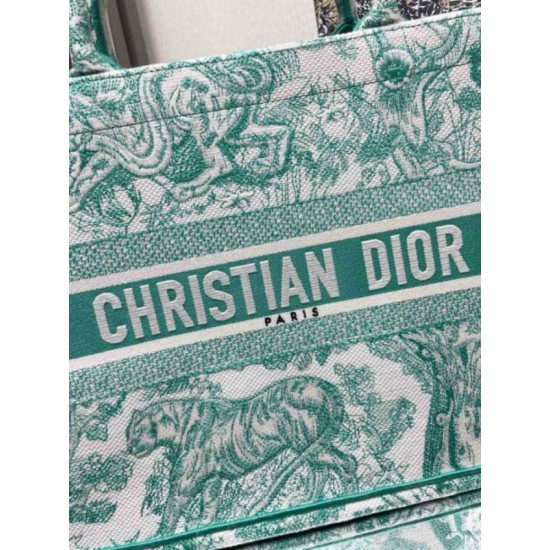 Migliore Repliche Borsa Dior media Dioriviera Book Tote Aquamarina Ricamo Toile de Jouy Economiche Outlet Online
