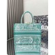 Migliore Repliche Borsa Dior media Dioriviera Book Tote Aquamarina Ricamo Toile de Jouy Economiche Outlet Online