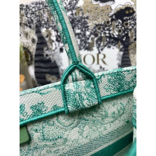 Migliore Repliche Borsa Dior media Dioriviera Book Tote Aquamarina Ricamo Toile de Jouy Economiche Outlet Online