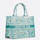 Migliore Repliche Borsa Dior media Dioriviera Book Tote Aquamarina Ricamo Toile de Jouy Economiche Outlet Online