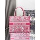Migliore Repliche Dior Medium Dioriviera Book Tote Pink Toile de Jouy Embroidery Economiche Outlet Online