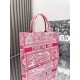 Migliore Repliche Dior Medium Dioriviera Book Tote Pink Toile de Jouy Embroidery Economiche Outlet Online