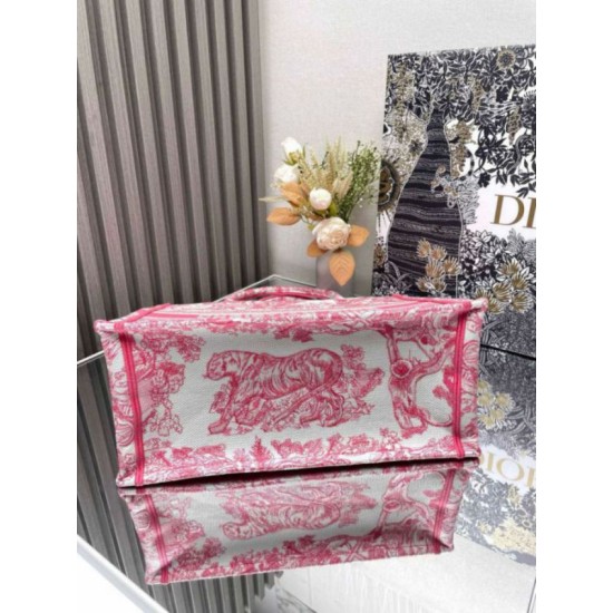 Migliore Repliche Dior Medium Dioriviera Book Tote Pink Toile de Jouy Embroidery Economiche Outlet Online