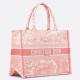 Migliore Repliche Dior Medium Dioriviera Book Tote Pink Toile de Jouy Embroidery Economiche Outlet Online