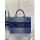 Replica perfetta Borsa Dior grande Book Tote Blue Denim Oblique Jacquard Imitazione Outlet Online