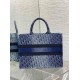 Replica perfetta Borsa Dior grande Book Tote Blue Denim Oblique Jacquard Imitazione Outlet Online