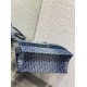 Replica perfetta Borsa Dior grande Book Tote Blue Denim Oblique Jacquard Imitazione Outlet Online