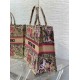 Migliore Repliche Borsa Dior grande Dioriviera Book Tote in rafia con ricamo Toile de Jouy Sauvage rosa Economiche Outlet Online