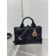 Replica perfetta Dior Mini Book Tote Bag con Tracolla Nera Macrocannage Pelle di Vitello Imitazione Outlet Online