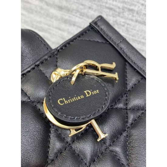 Replica perfetta Dior Mini Book Tote Bag con Tracolla Nera Macrocannage Pelle di Vitello Imitazione Outlet Online