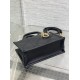 Replica perfetta Dior Mini Book Tote Bag con Tracolla Nera Macrocannage Pelle di Vitello Imitazione Outlet Online