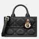Replica perfetta Dior Mini Book Tote Bag con Tracolla Nera Macrocannage Pelle di Vitello Imitazione Outlet Online