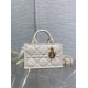 Miglior Falso Dior Mini Book Tote Bag con Tracolla Bianca Macrocannage Pelle di Vitello Economiche Premium