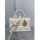Miglior Falso Dior Mini Book Tote Bag con Tracolla Bianca Macrocannage Pelle di Vitello Economiche Premium