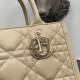 Replica perfetta Borsa Dior piccola book tote con tracolla Pelle di vitello macrocannage beige Imitazione Outlet Online
