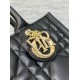 Migliore Repliche Borsa Dior piccola book tote con tracolla Pelle di vitello macrocannage nera Economiche Outlet Online