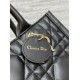 Migliore Repliche Borsa Dior piccola book tote con tracolla Pelle di vitello macrocannage nera Economiche Outlet Online