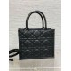 Migliore Repliche Borsa Dior piccola book tote con tracolla Pelle di vitello macrocannage nera Economiche Outlet Online