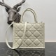 Miglior Falso Borsa Dior piccola book tote con tracolla Pelle di vitello macrocannage bianca Economiche Premium