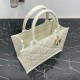 Miglior Falso Borsa Dior piccola book tote con tracolla Pelle di vitello macrocannage bianca Economiche Premium
