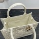 Miglior Falso Borsa Dior piccola book tote con tracolla Pelle di vitello macrocannage bianca Economiche Premium