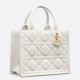 Miglior Falso Borsa Dior piccola book tote con tracolla Pelle di vitello macrocannage bianca Economiche Premium