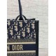 Miglior Falso Borsa tote Dior piccola per libri con tracolla in tela blu Dior Oblique Economiche Premium