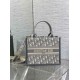 Migliore Repliche Borsa Dior piccola Book Tote con tracolla Tela Dior Oblique grigia Economiche Outlet Online
