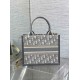 Migliore Repliche Borsa Dior piccola Book Tote con tracolla Tela Dior Oblique grigia Economiche Outlet Online