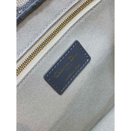 Migliore Repliche Borsa Dior piccola Book Tote con tracolla Tela Dior Oblique grigia Economiche Outlet Online