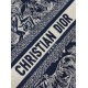 Migliore Repliche Borsa Dior piccola Book Tote con tracolla Ricamo Toile de Jouy Reverse e pelle di vitello blu Economiche Outlet Online