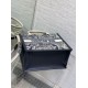 Migliore Repliche Borsa Dior piccola Book Tote con tracolla Ricamo Toile de Jouy Reverse e pelle di vitello blu Economiche Outlet Online