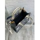 Migliore Repliche Borsa Dior piccola Book Tote con tracolla Ricamo Toile de Jouy Reverse e pelle di vitello blu Economiche Outlet Online