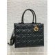 Miglior Falso Borsa tote Dior media a libro con tracolla Pelle di vitello macrocannage nera Economiche Premium