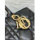 Miglior Falso Borsa tote Dior media a libro con tracolla Pelle di vitello macrocannage nera Economiche Premium