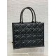 Miglior Falso Borsa tote Dior media a libro con tracolla Pelle di vitello macrocannage nera Economiche Premium