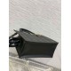 Miglior Falso Borsa tote Dior media a libro con tracolla Pelle di vitello macrocannage nera Economiche Premium