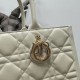 Miglior Falso Borsa tote Dior media a libro con tracolla Pelle di vitello macrocannage bianca Economiche Premium
