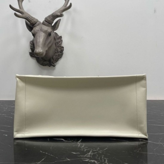 Miglior Falso Borsa tote Dior media a libro con tracolla Pelle di vitello macrocannage bianca Economiche Premium