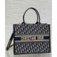 Replica perfetta Borsa tote Dior media per libri con tracolla in tela blu Dior Oblique Imitazione Outlet Online