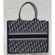Replica perfetta Borsa tote Dior media per libri con tracolla in tela blu Dior Oblique Imitazione Outlet Online
