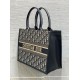 Replica perfetta Borsa tote Dior media per libri con tracolla in tela blu Dior Oblique Imitazione Outlet Online